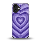 y2k purple hearts aesthetic back phone cover | glass case for iphone 16