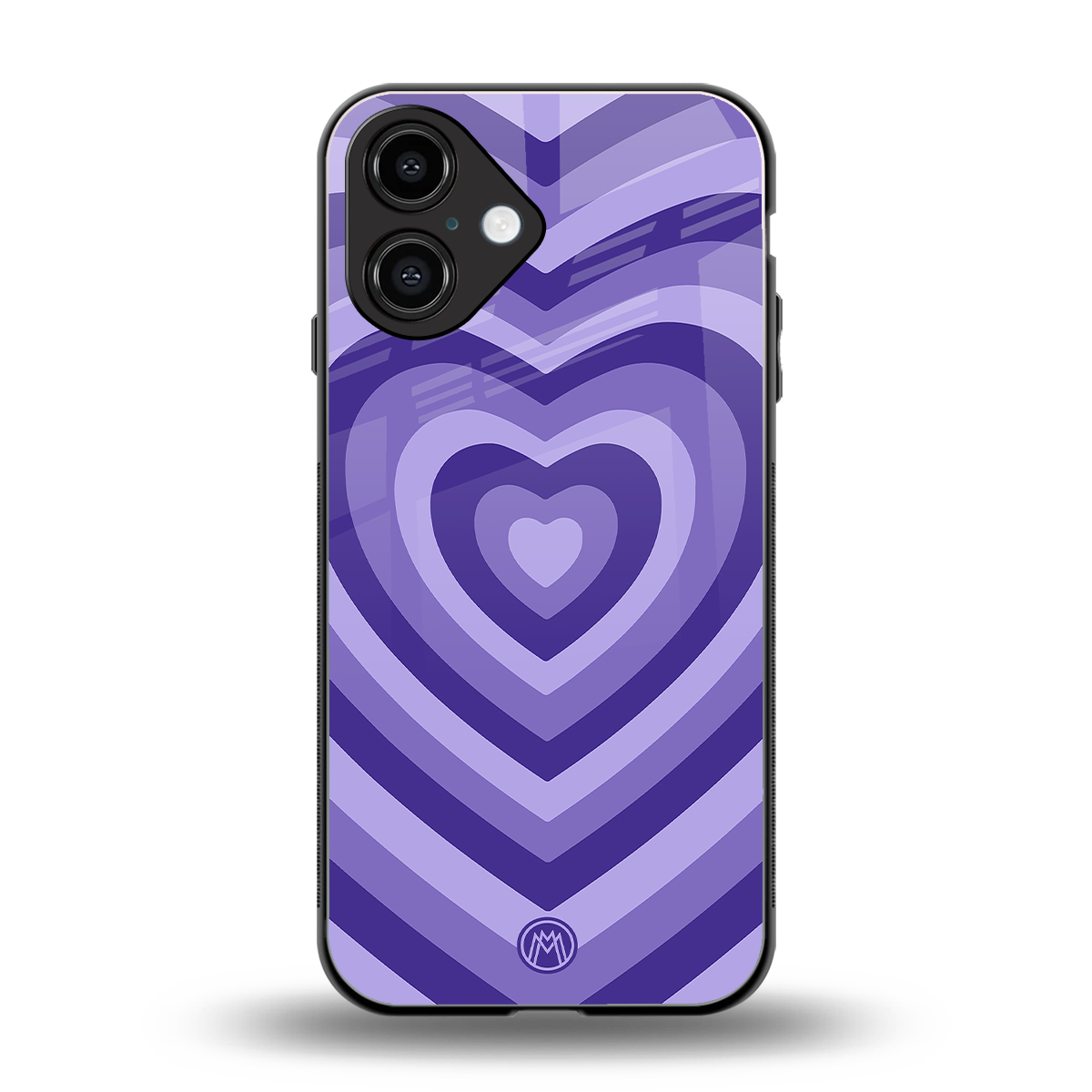 y2k purple hearts aesthetic back phone cover | glass case for iphone 16
