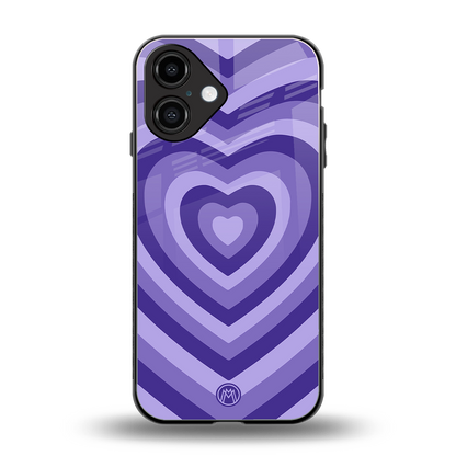 y2k purple hearts aesthetic back phone cover | glass case for iphone 16