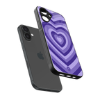 y2k purple hearts aesthetic back phone cover | glass case for iphone 16