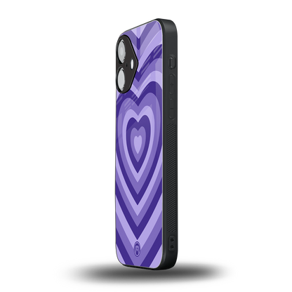 y2k purple hearts aesthetic back phone cover | glass case for iphone 16