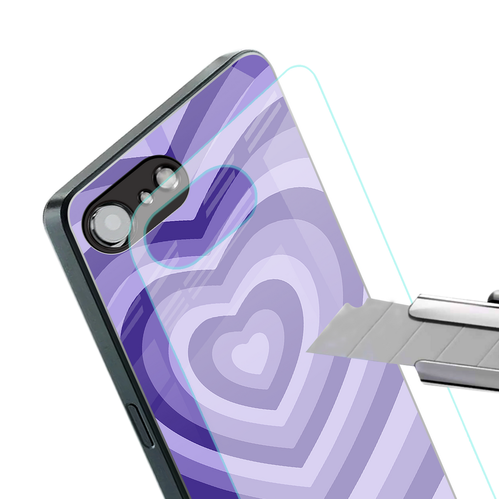 y2k purple hearts aesthetic back phone cover | glass case for iphone 16e