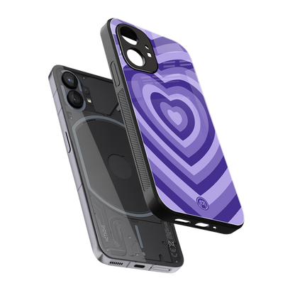 y2k purple hearts aesthetic back phone cover | glass case for nothing phone 1