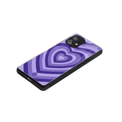 y2k purple hearts aesthetic back phone cover | glass case for nothing phone 1