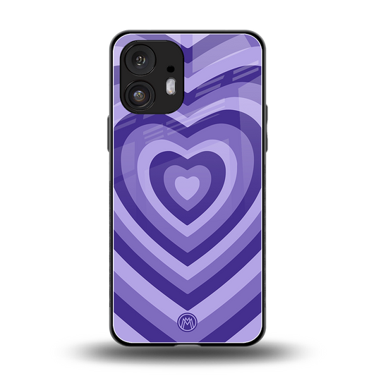 y2k purple hearts aesthetic back phone cover | glass case for nothing phone 2