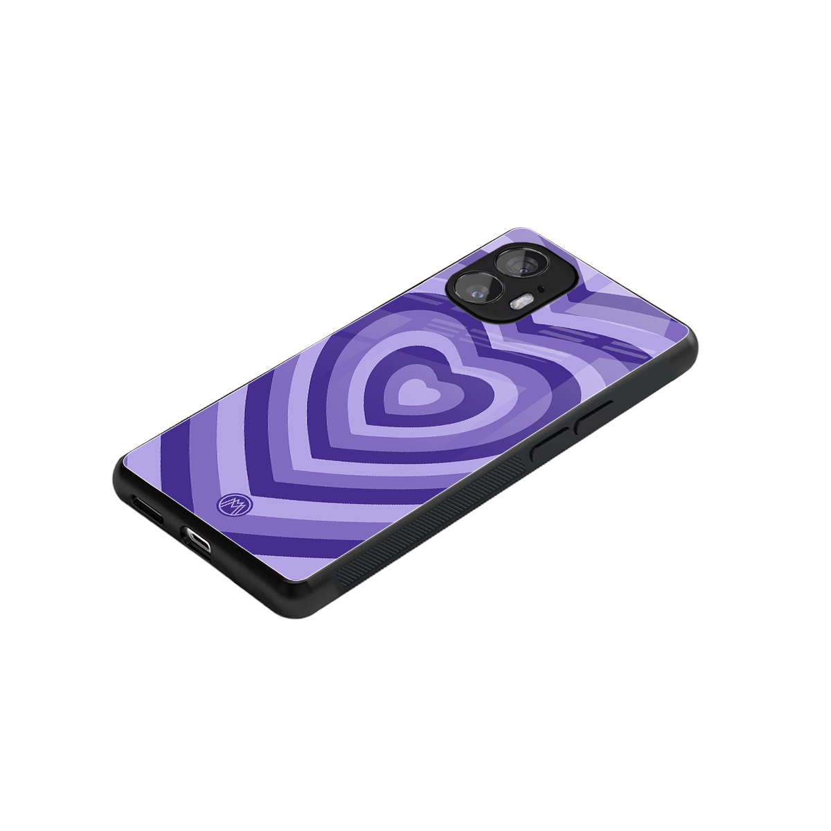 y2k purple hearts aesthetic back phone cover | glass case for nothing phone 2