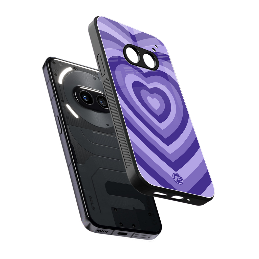 y2k purple hearts aesthetic back phone cover | glass case for nothing phone 2a