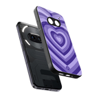 y2k purple hearts aesthetic back phone cover | glass case for nothing phone 2a