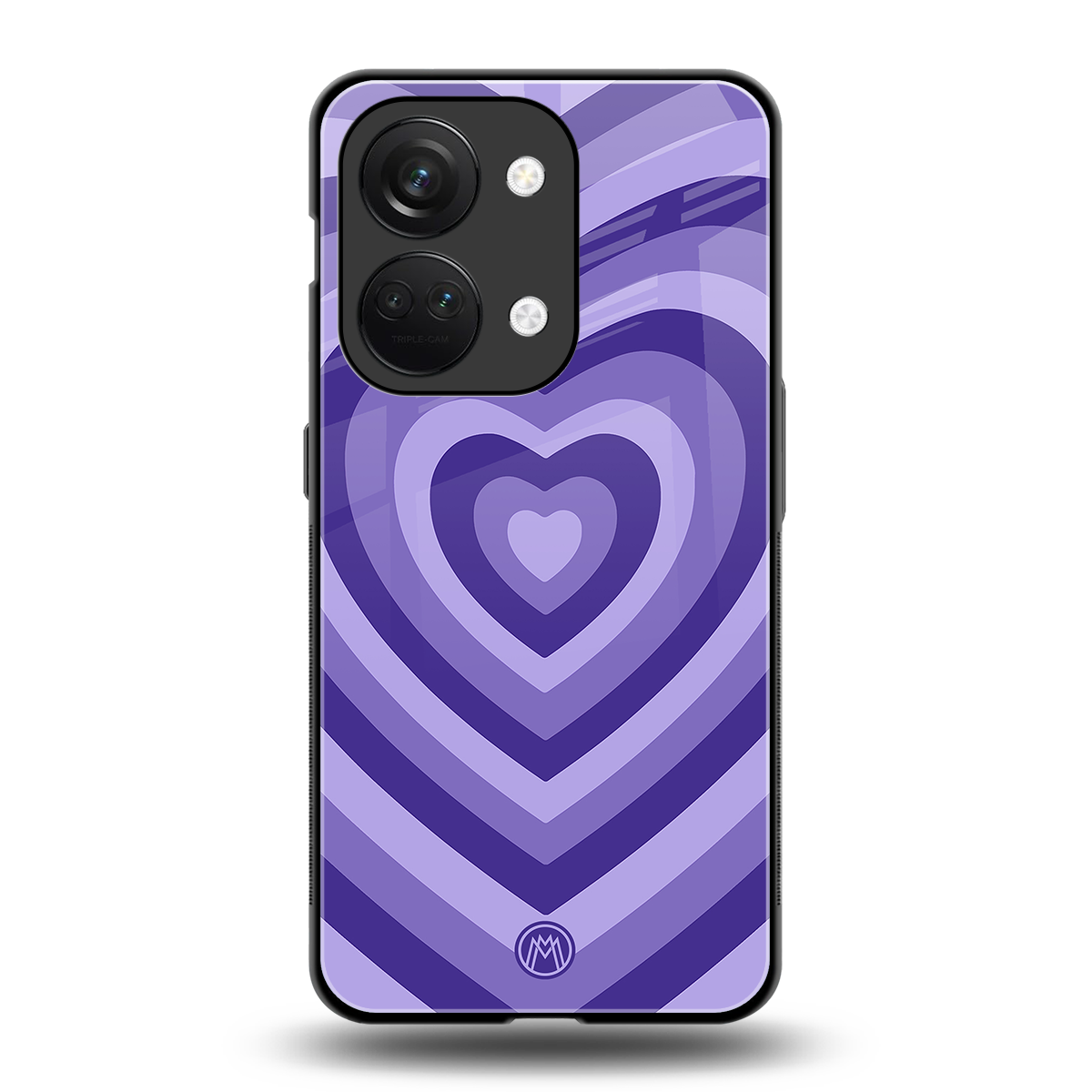 y2k purple hearts aesthetic back phone cover | glass case for oneplus nord 3