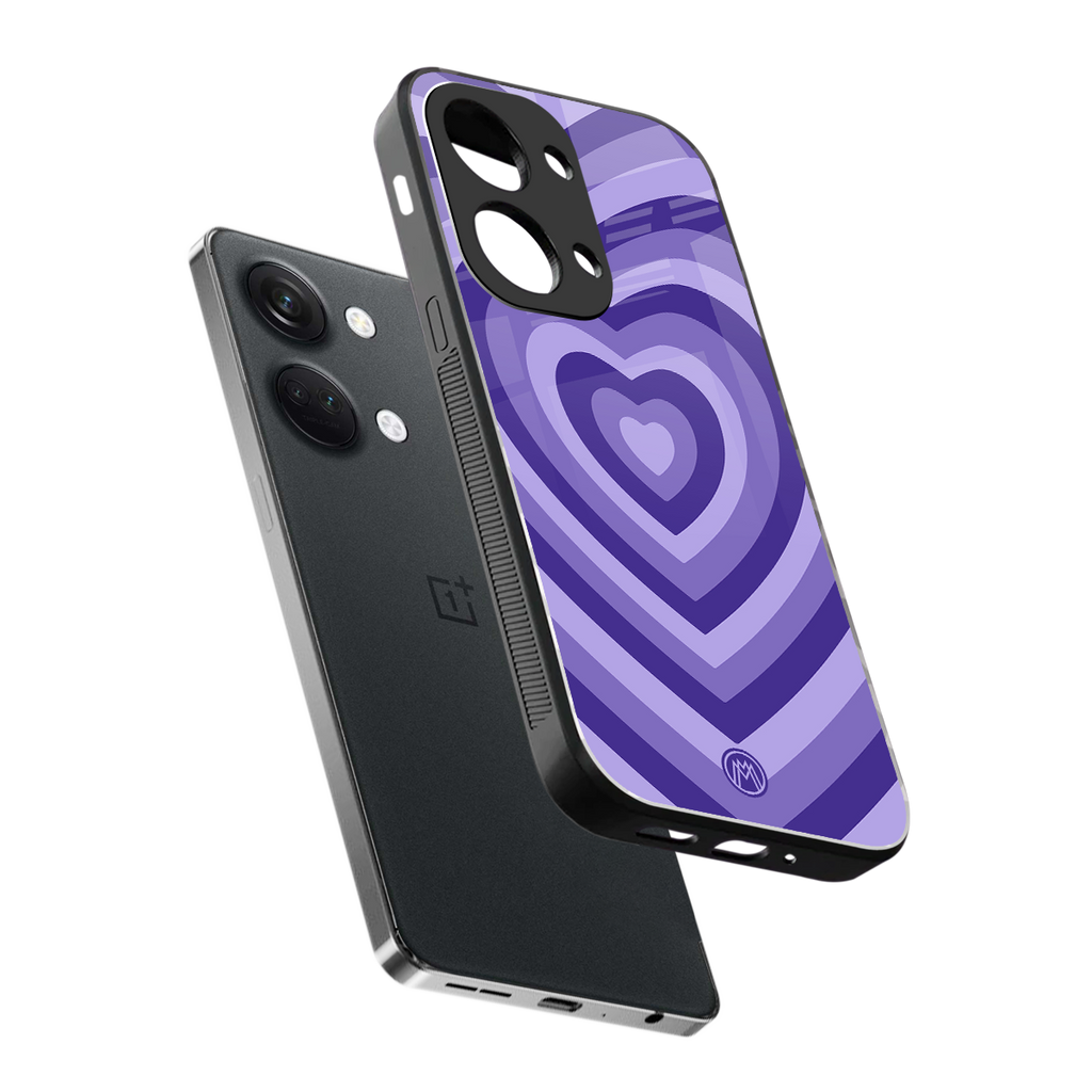 y2k purple hearts aesthetic back phone cover | glass case for oneplus nord 3