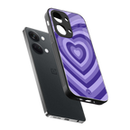 y2k purple hearts aesthetic back phone cover | glass case for oneplus nord 3