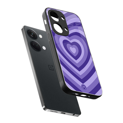 y2k purple hearts aesthetic back phone cover | glass case for oneplus nord 3