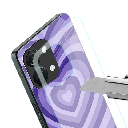 y2k purple hearts aesthetic back phone cover | glass case for oneplus nord 3