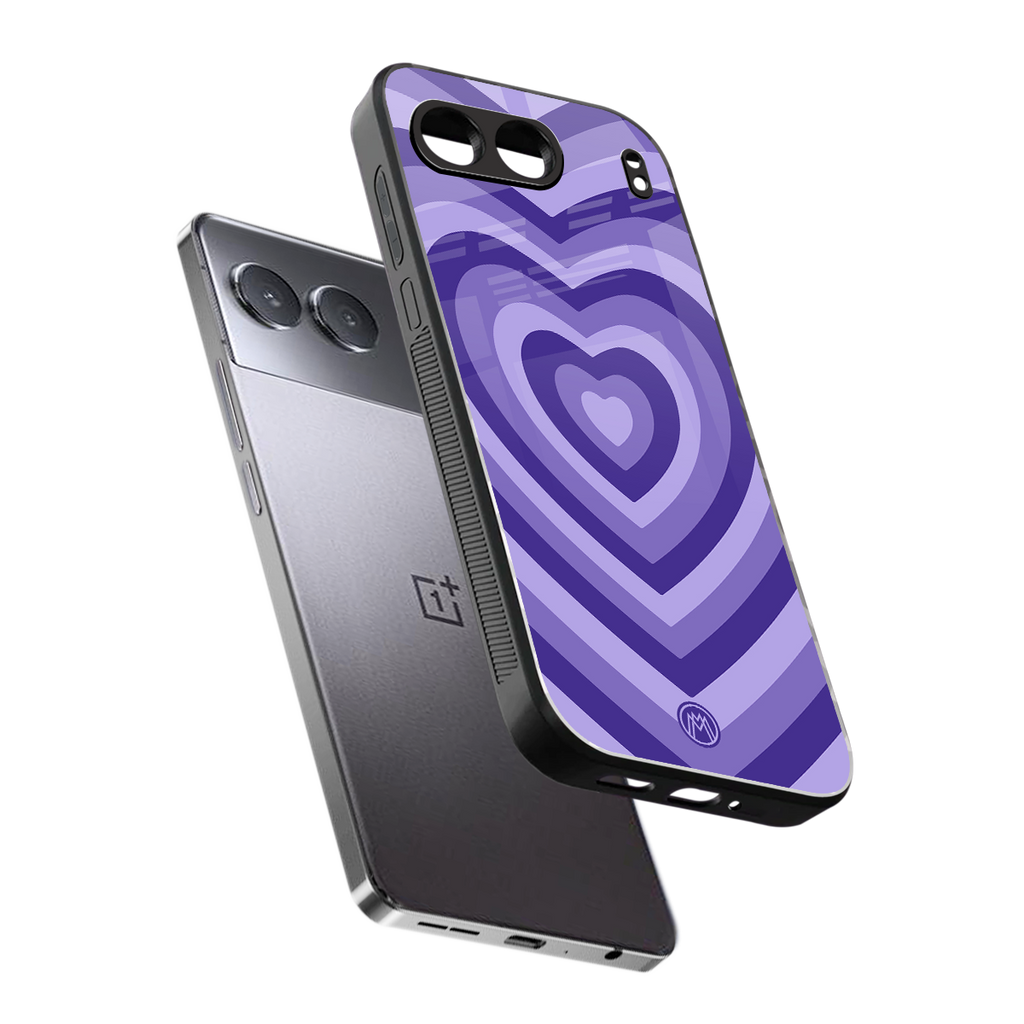 y2k purple hearts aesthetic back phone cover | glass case for oneplus nord 4