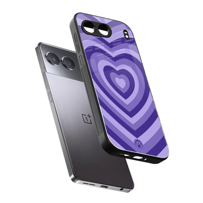y2k purple hearts aesthetic back phone cover | glass case for oneplus nord 4