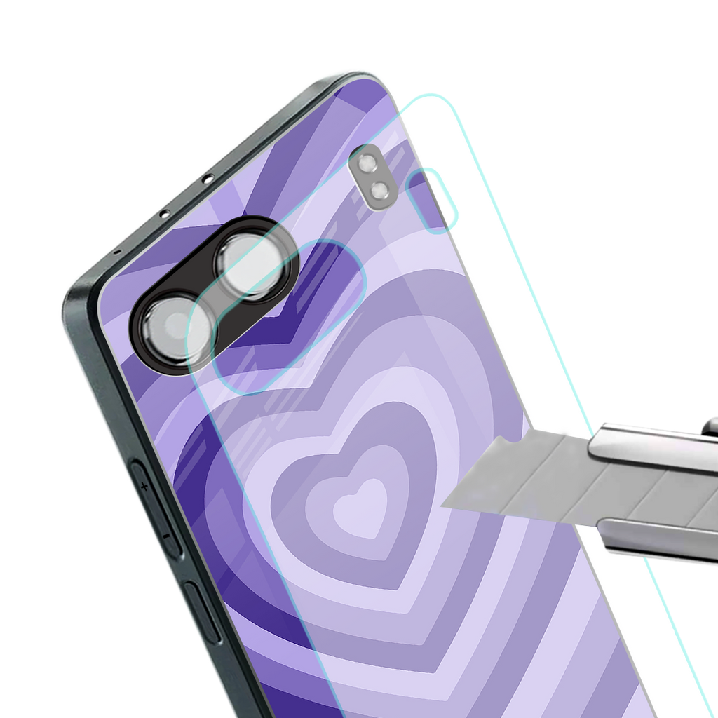 y2k purple hearts aesthetic back phone cover | glass case for oneplus nord 4