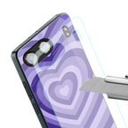 y2k purple hearts aesthetic back phone cover | glass case for oneplus nord 4