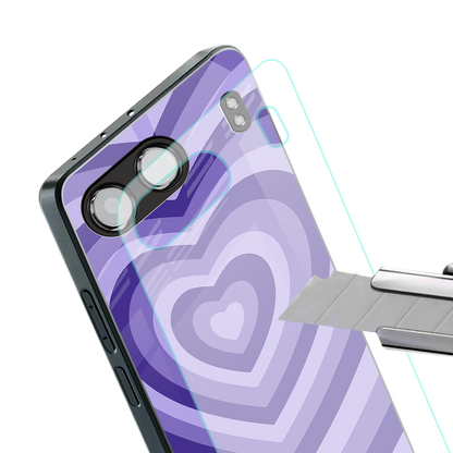 y2k purple hearts aesthetic back phone cover | glass case for oneplus nord 4