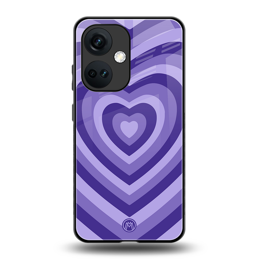 y2k purple hearts aesthetic back phone cover | glass case for oneplus nord ce 3