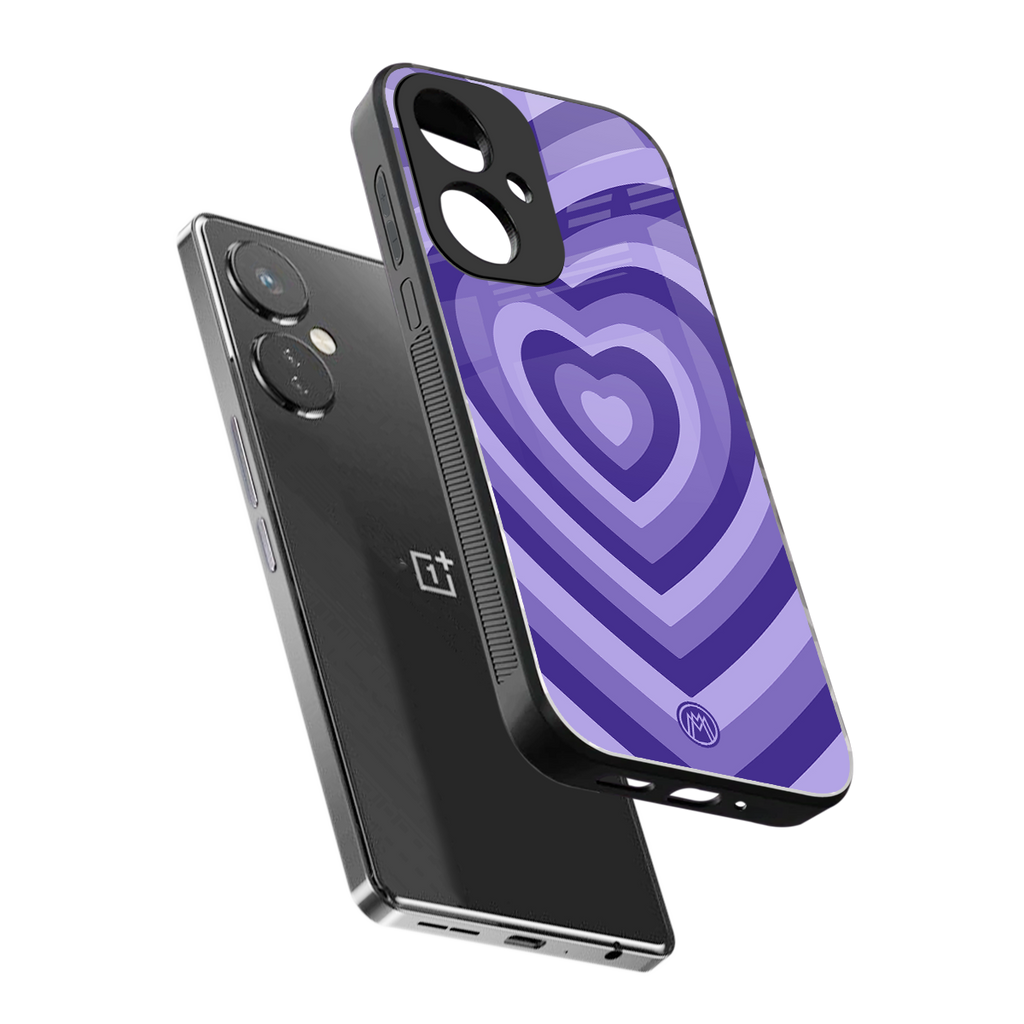 y2k purple hearts aesthetic back phone cover | glass case for oneplus nord ce 3