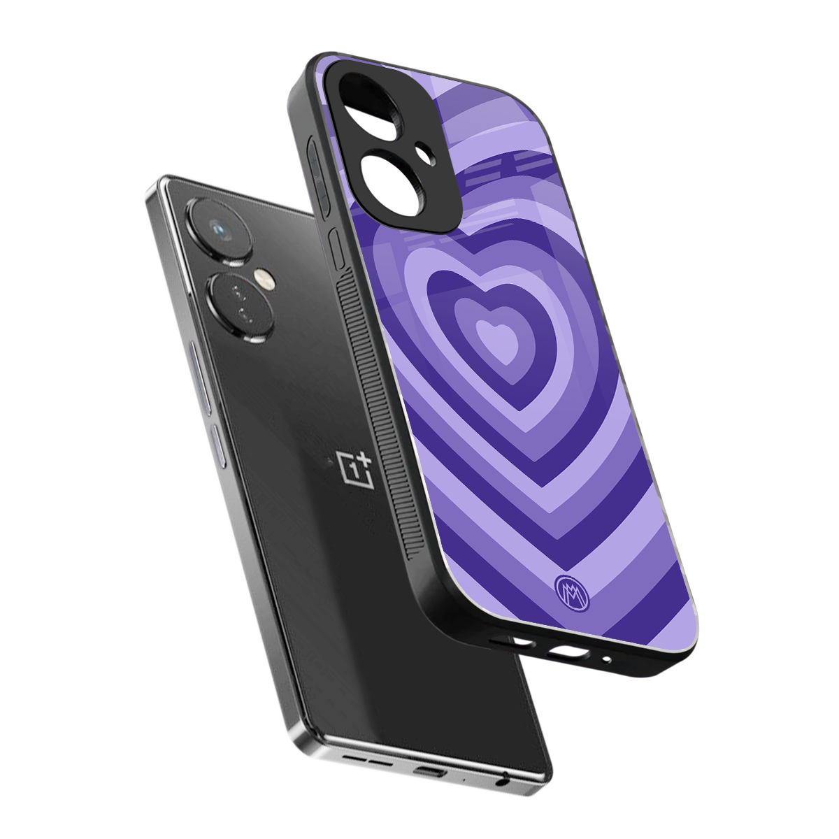 y2k purple hearts aesthetic back phone cover | glass case for oneplus nord ce 3