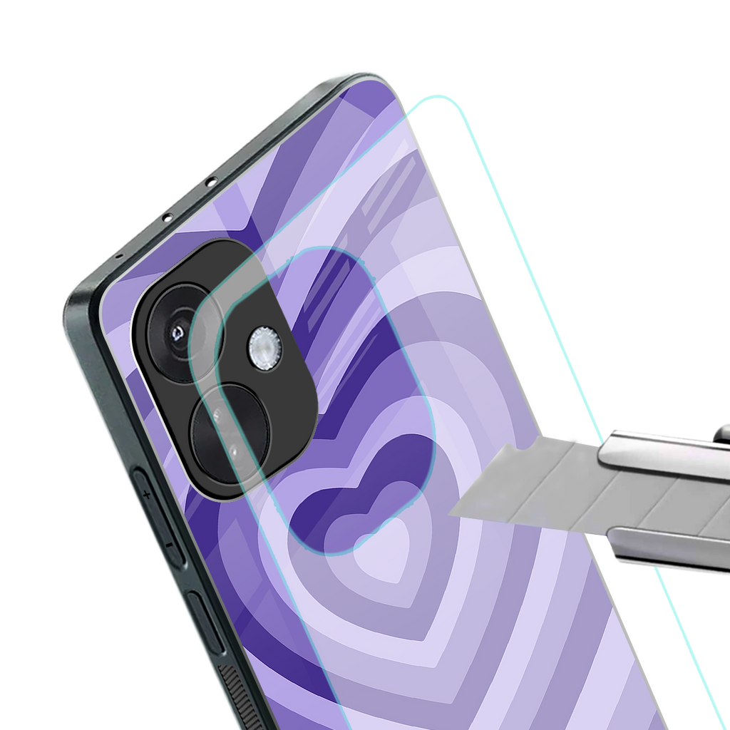 y2k purple hearts aesthetic back phone cover | glass case for oneplus nord ce 3