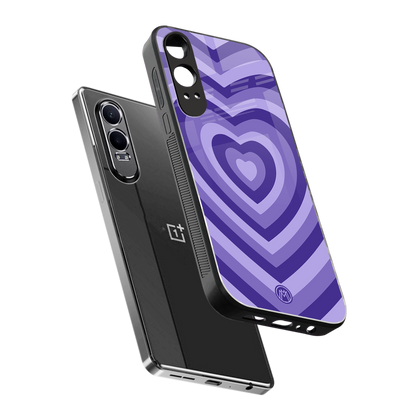 y2k purple hearts aesthetic back phone cover | glass case for oneplus nord ce 4 lite