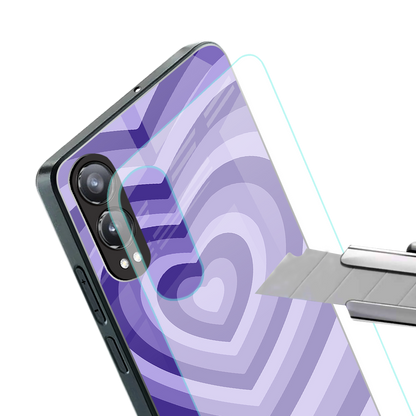y2k purple hearts aesthetic back phone cover | glass case for oneplus nord ce 4 lite