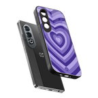 y2k purple hearts aesthetic back phone cover | glass case for oneplus nord ce 4
