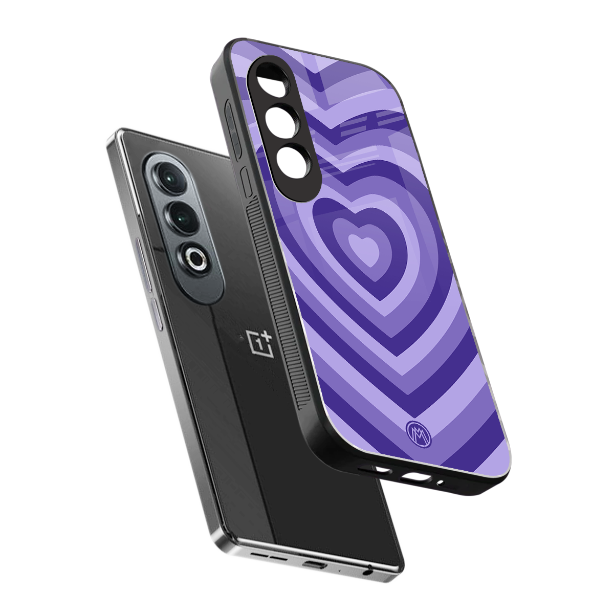 y2k purple hearts aesthetic back phone cover | glass case for oneplus nord ce 4
