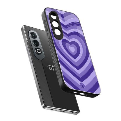 y2k purple hearts aesthetic back phone cover | glass case for oneplus nord ce 4
