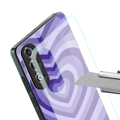y2k purple hearts aesthetic back phone cover | glass case for oneplus nord ce 4