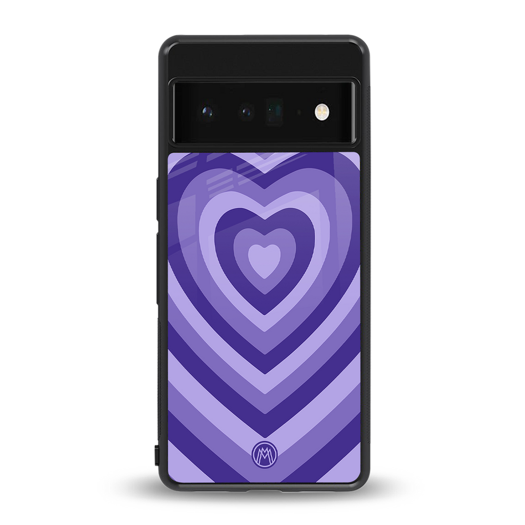 y2k purple hearts aesthetic back phone cover | glass case for google pixel 6 pro