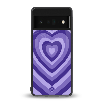 y2k purple hearts aesthetic back phone cover | glass case for google pixel 6 pro