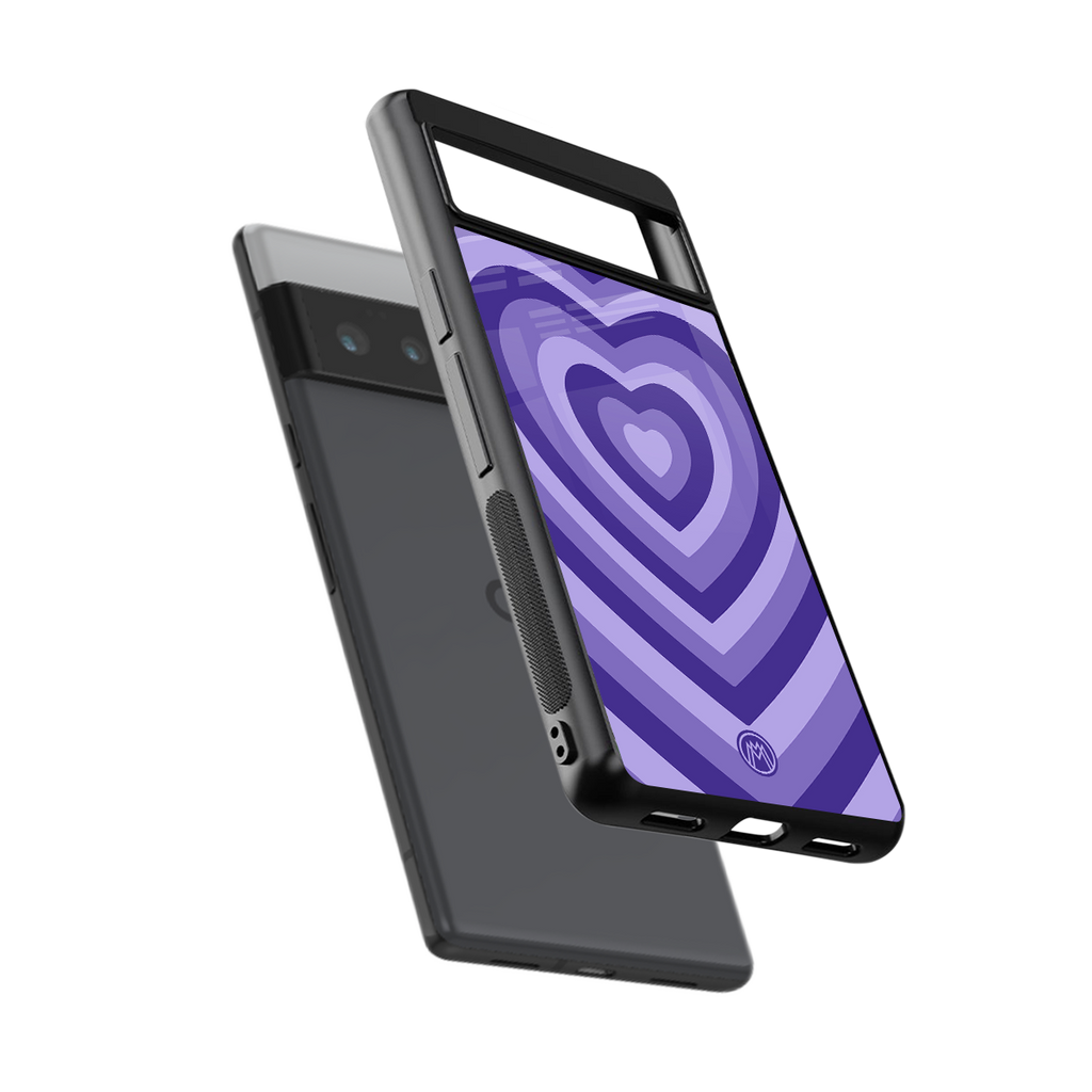 y2k purple hearts aesthetic back phone cover | glass case for google pixel 6 pro