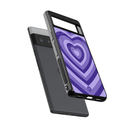 y2k purple hearts aesthetic back phone cover | glass case for google pixel 6 pro