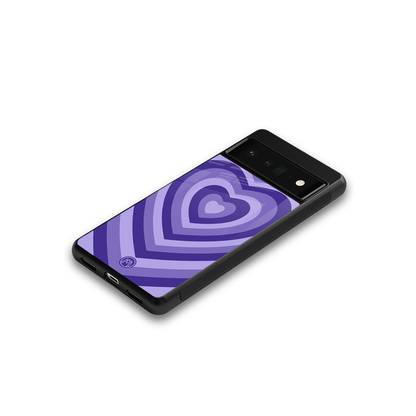 y2k purple hearts aesthetic back phone cover | glass case for google pixel 6 pro