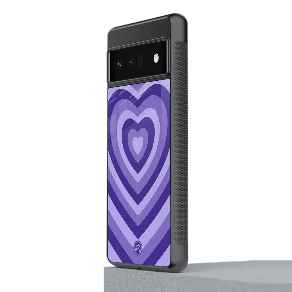 y2k purple hearts aesthetic back phone cover | glass case for google pixel 6 pro