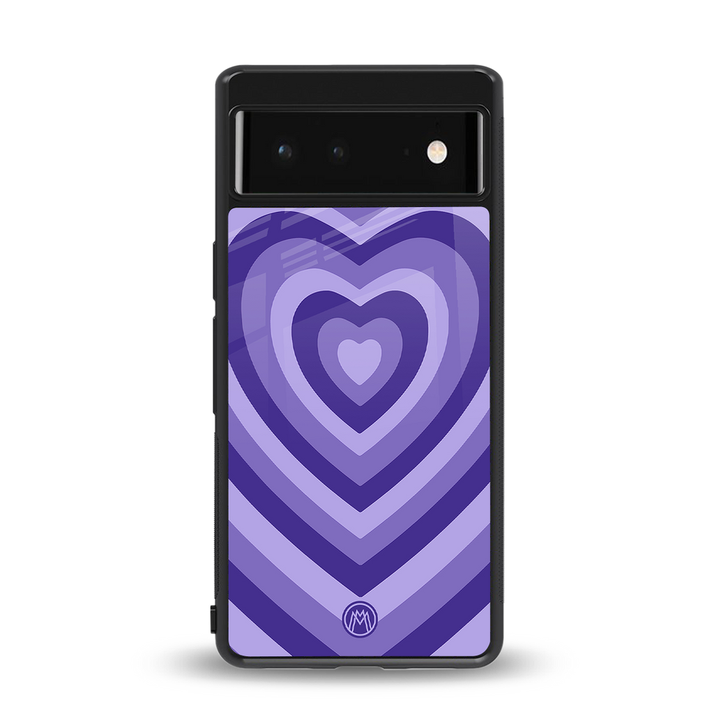y2k purple hearts aesthetic back phone cover | glass case for Google Pixel 6A