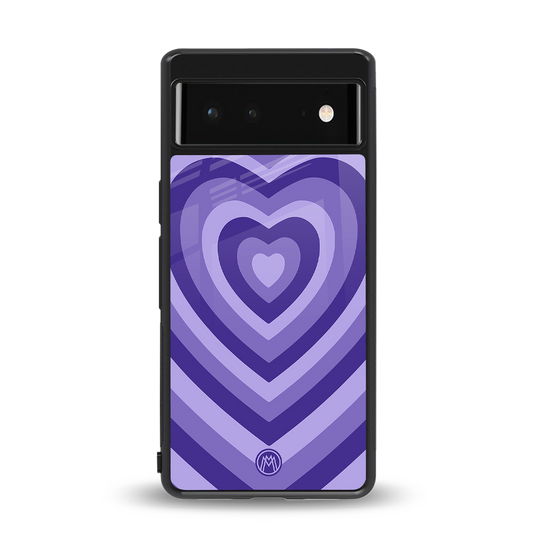 y2k purple hearts aesthetic back phone cover | glass case for Google Pixel 6A