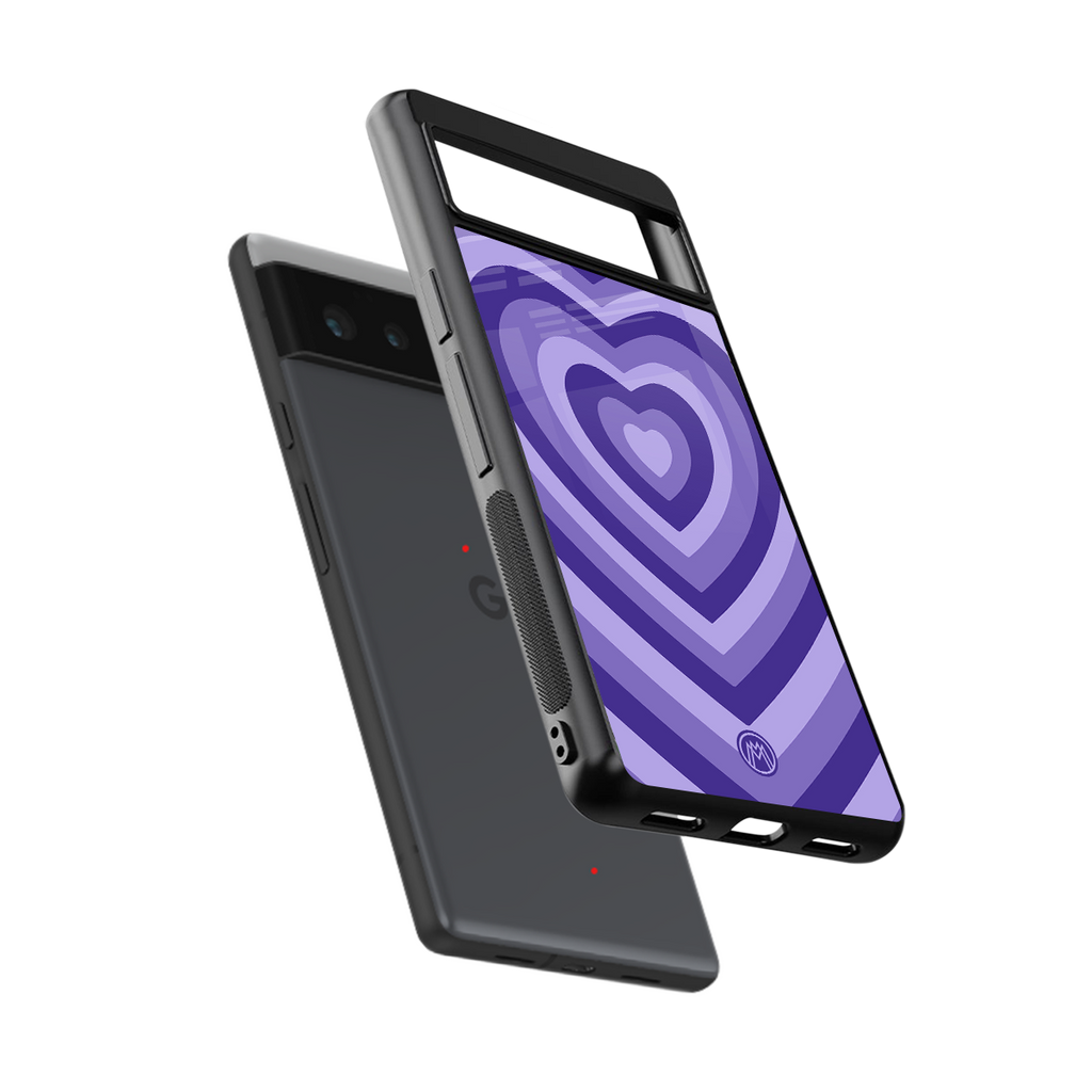 y2k purple hearts aesthetic back phone cover | glass case for Google Pixel 6A