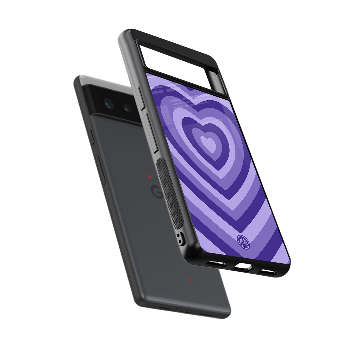 y2k purple hearts aesthetic back phone cover | glass case for Google Pixel 6A