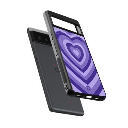 y2k purple hearts aesthetic back phone cover | glass case for Google Pixel 6A