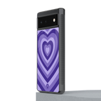 y2k purple hearts aesthetic back phone cover | glass case for google pixel 6