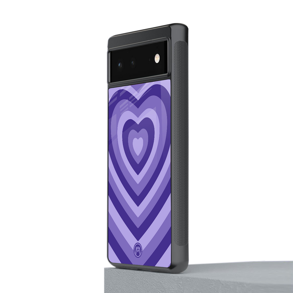 y2k purple hearts aesthetic back phone cover | glass case for Google Pixel 6A