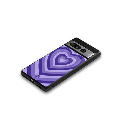 y2k purple hearts aesthetic back phone cover | glass case for google pixel 7 pro