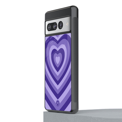 y2k purple hearts aesthetic back phone cover | glass case for google pixel 7 pro