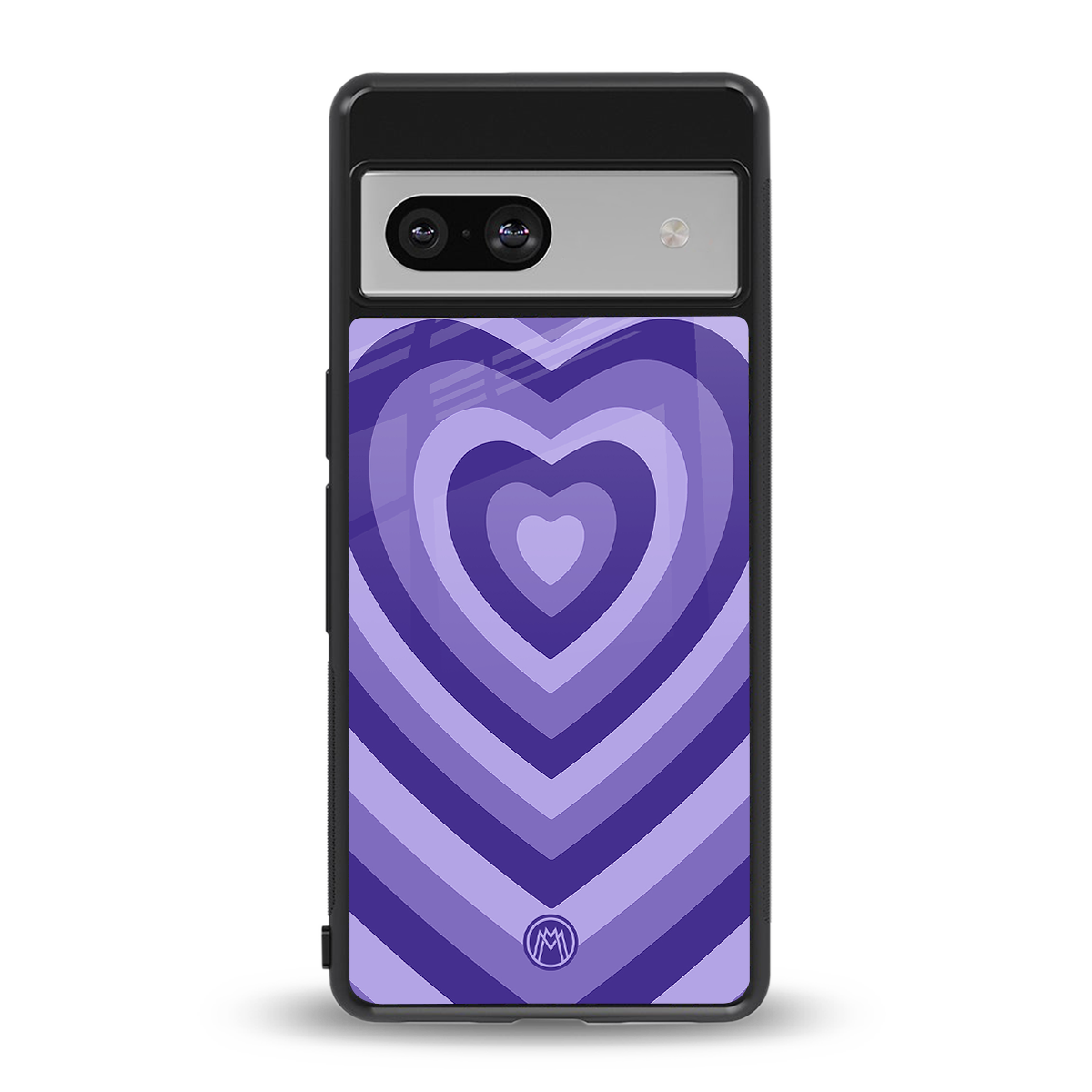 y2k purple hearts aesthetic back phone cover | glass case for Google Pixel 7