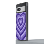 y2k purple hearts aesthetic back phone cover | glass case for Google Pixel 7