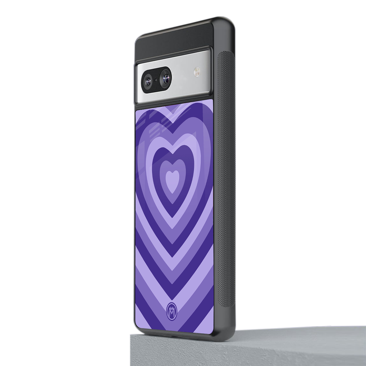 y2k purple hearts aesthetic back phone cover | glass case for Google Pixel 7